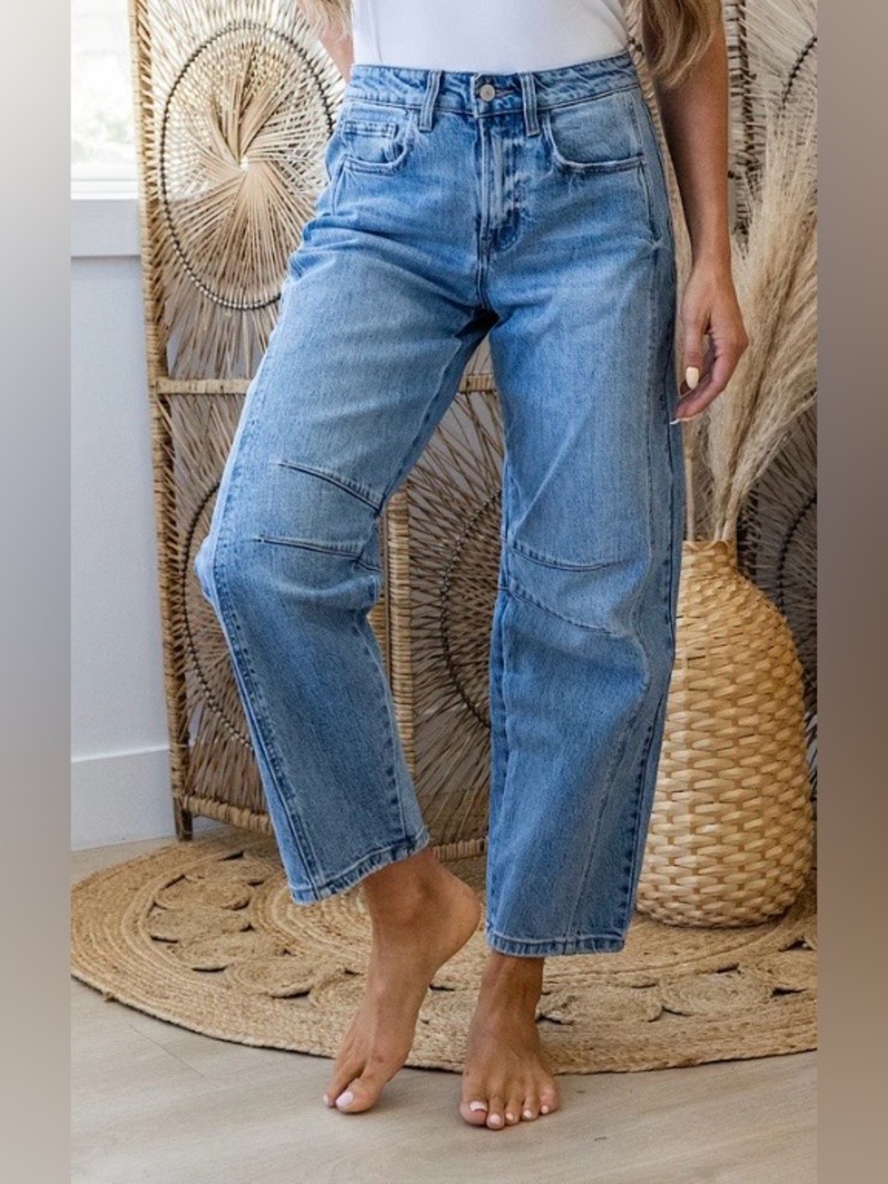 NEW, with tags VERVET Kate High Rise Barrel Leg Jeans, 27